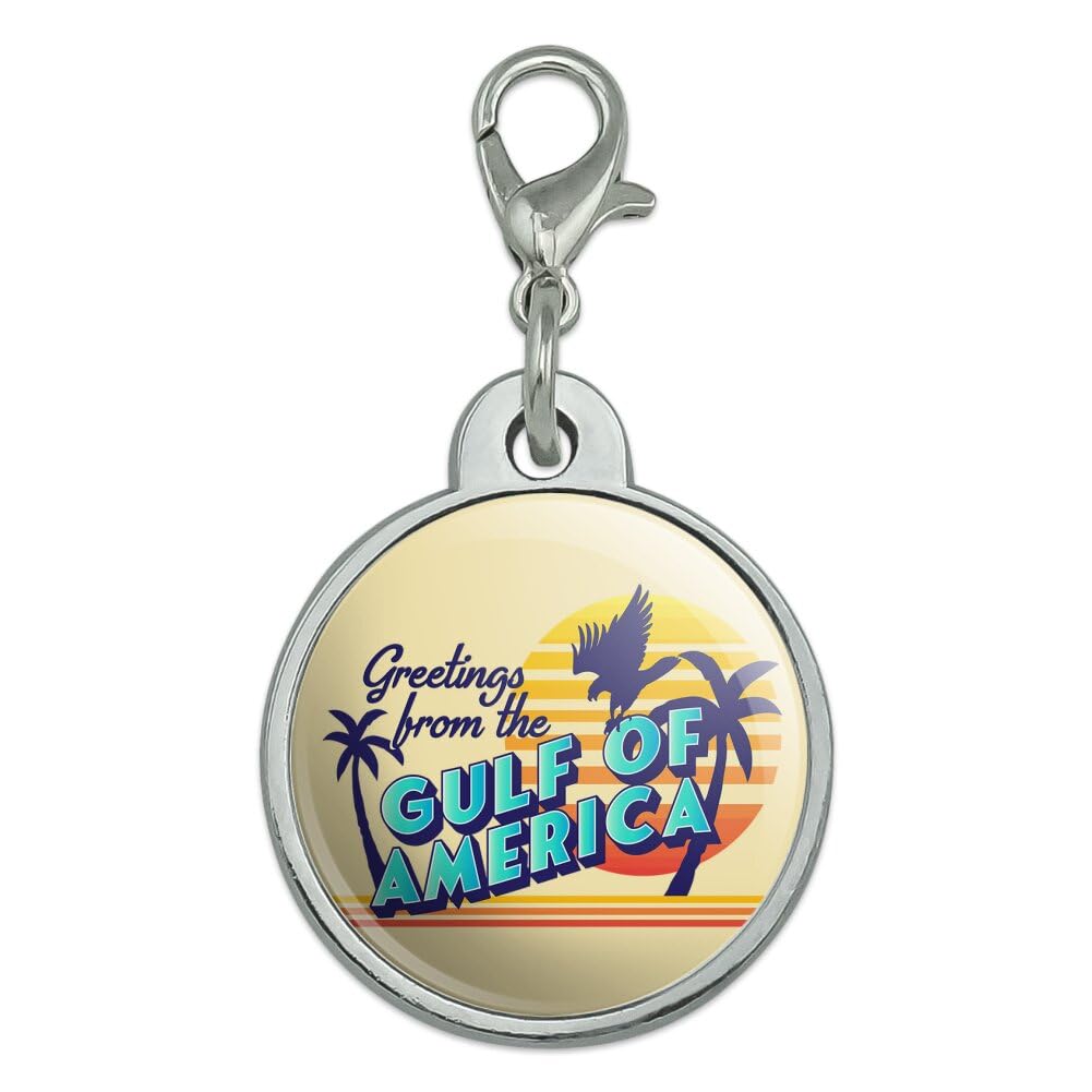 Graphics & More Gulf of America Postcard Chrome Plated Metal Pet Dog Cat ID Tag - Small