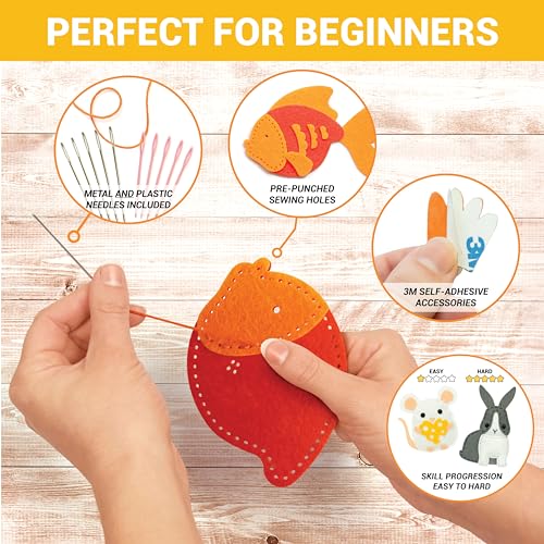 image for Craftorama Sewing Kit for Kids, Fun and Educational Pets Craft Set for