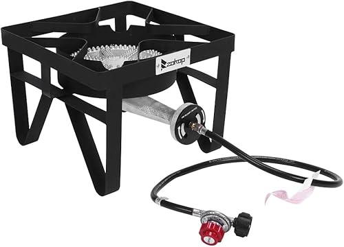 Miniatura 3 de Quemador de propano para exteriores, estufa de propano de 200,000 BTU con regulador de 0-20 PSI, quemadores al aire libre para cocinar quemador de