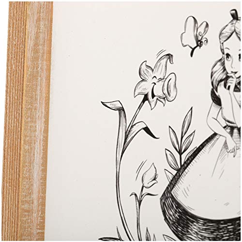 Plaque bois Alice au pays des merveilles illustration rétro chic