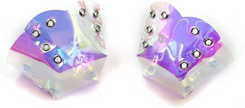 Teensery 2 Pcs Roller Skate Toe Guards PVC Toe Cap Guards Protectors Holographic Skate Toe Caps Skate Accessories for Quad Roller Skate Protection