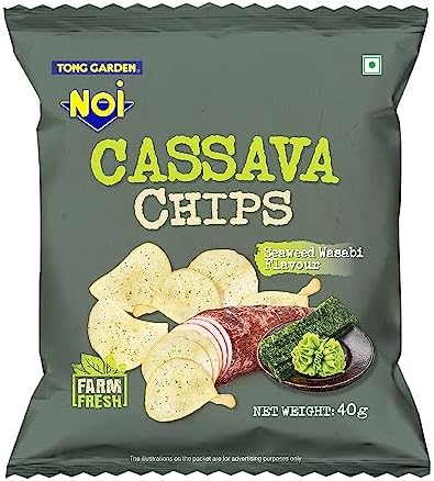 Tong Garden Seaweed Wasabi Flavour Cassava Chips 40g (Pack of 10)