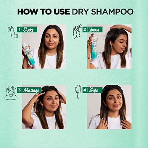 Garnier Fructis Deep Cleansing Invisible Dry Shampoo, Powered By Rice Starch And Clay To Instantly Refresh Hair, No Visible Residues, Aloe Clean, 4.4 Oz, 2 Count #TOP3