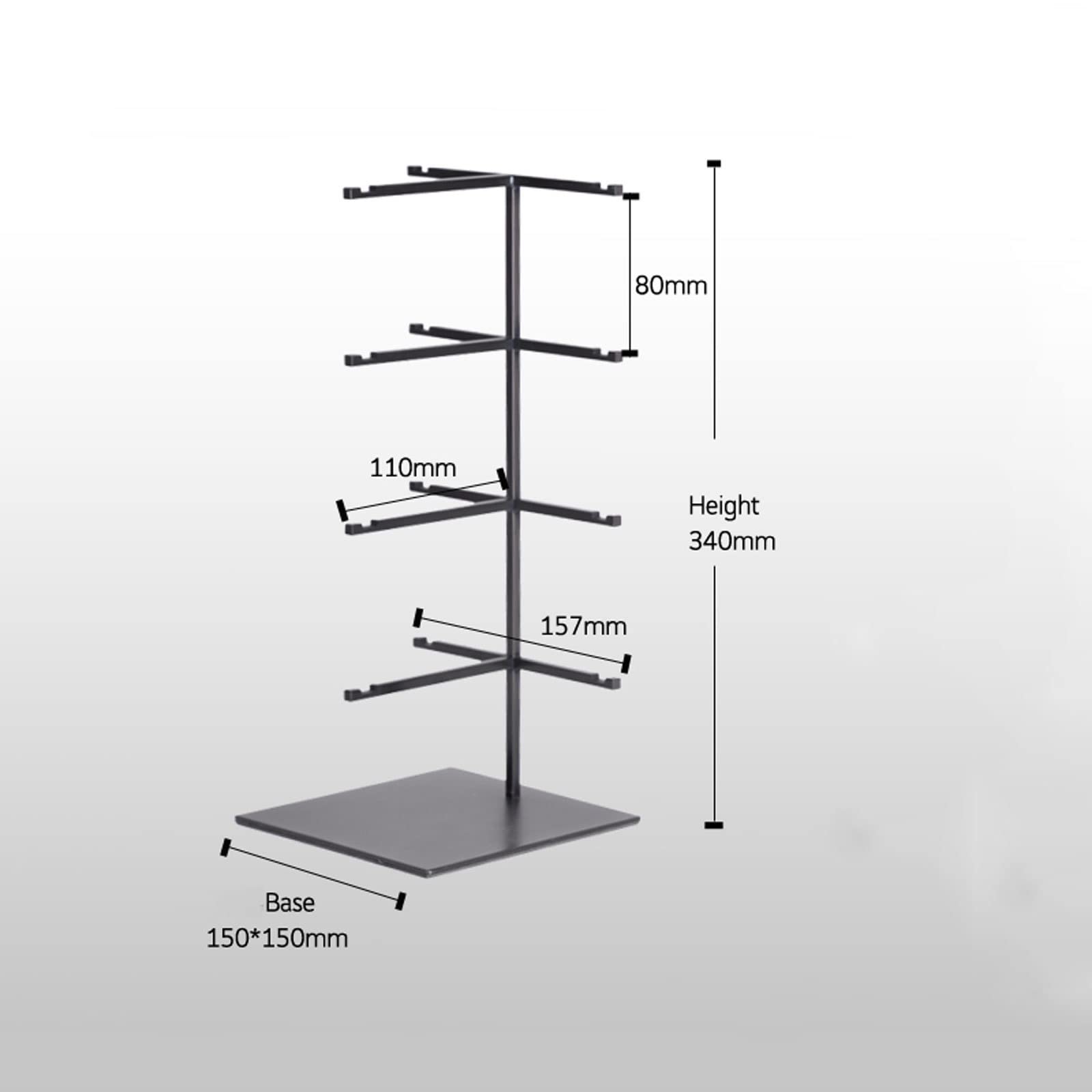 Brillenhalter Ständer Black Metal 4/5-Tier Sonnenbrille Display Stand Retail Tischplatte Brillen Eyewear Spectacle Display Rack Halter Organizer Stand Dekoratives Geschenk (Size : 4Tier)