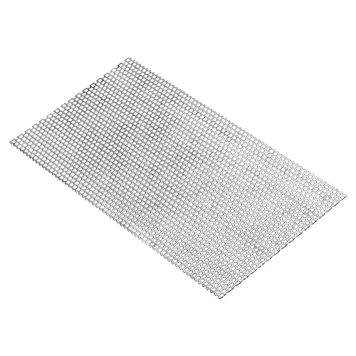 PATIKIL 300x150mm 304 Inoxidable Acero Perforada Chapa, 5 Agujero 19GA Expandido Metal Malla Placa Pantalla Decorativas Mallas para Ventilación Parrilla Ahumar