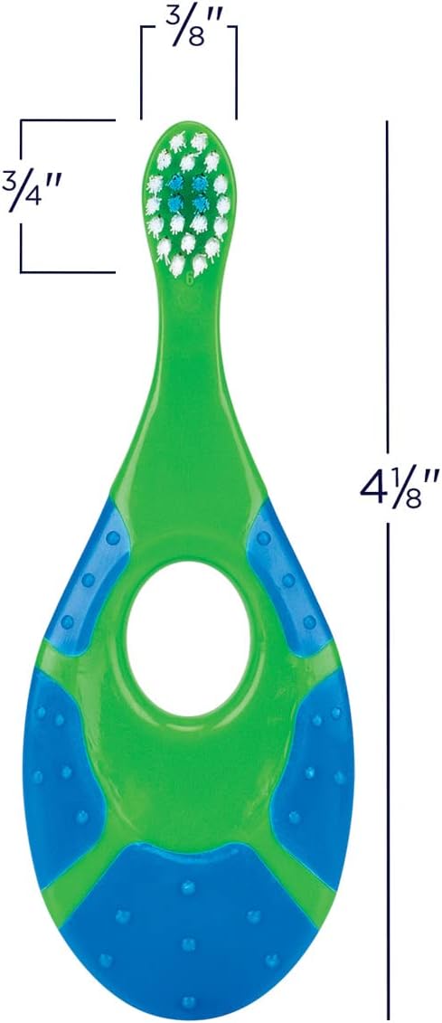 Practicon SmileGoods Splash Toothbrush for 0-2 Years, Wide Easy Grip Handle for Babies, Infants and Toddlers, Pack of 4 Toothbrushes