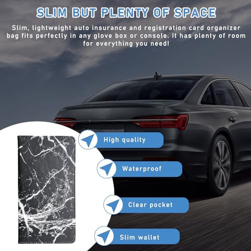 image for Ziciner Car Registration and Insurance Holder, Auto Card Document Glov