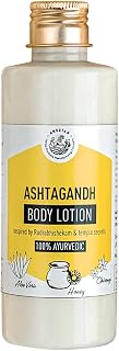 AMRUTAM Ashtagandh Body Lotion - Ayurvedic lotion inspired by Rudrabhishekam temple secrets | Herbal Treatment for Body and Face | Radiant Glow Skin | Reduces Tan and Wrinkles, 200ml