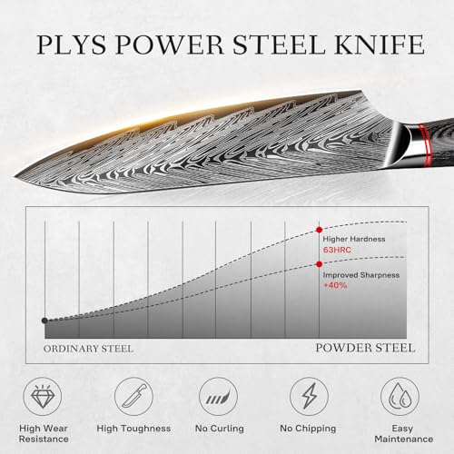 8-Inch Chef Knife Japanese for Kitchen: High Carbon Stainless Steel Sharp Cooking Knives Cutting Vegetable Ergonomic Handle - Image 4