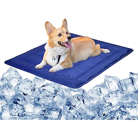 Vamcheer Kühlmatte Hunde Katzen Haustiere - Kühldecke Hundebett Für Grosse Hunde kleine Dog, Abkühlung Sommerr,Ungiftiges Gel Kühldecke,Geeignet Für Zuhause Oder Auto,Hundehütte Outdoor Cover