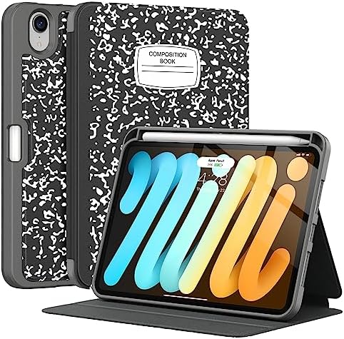 Supveco Case for iPad mini 7 (A17 Pro) 2024/Mini 6 2021 8.3"-new Book Black