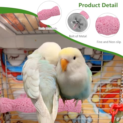 Image of 3-Piece Bird Beak Grinding Stone, Resin Parrot Perch for Cage, 5.7-Inch Nail Trimmer and Claws Grinding Stick for Parakeets, Cockatiels, Hamsters, and Chinchillas