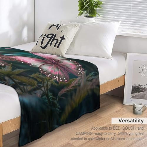 Couverture flannel papillon 180x200cm plaid lit et canapé - 7