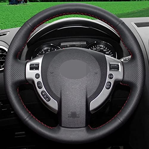 AXWT Couvre Volant pour Nissan pour Qashqai J10 X-Trail NV200 2008-2012 Couverture De Volant De Voiture en Cuir Artificiel Noir Cousu À La Main (Color : 5-Yellow) Cover