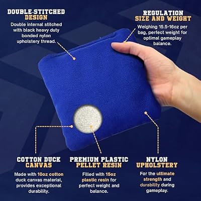 Cornhole365 Complete Cornhole Board Set - Includes Solid Wood Cornhole Board, 8 All-Weather Cornhole Bags, Portable Carrying Case & String Tote Bag Outdoor Game Bundle