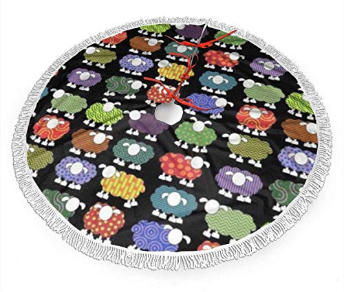 Bunter Schaf-Weihnachtsbaum-Rock-klassischer Feiertags-Dekorations-30 36 48 Inc, Plüsch-Weihnachtsbaum-Rock-Goldrot für