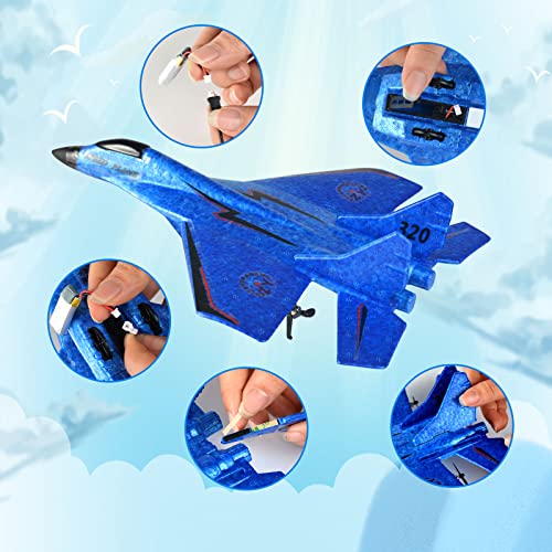 Gevinst Remote Control Plane, Foam Rc Jet 2.4Ghz 2 Channel Remote Control Airplane With Led Light, Easy To Fly Rc Plane For Kids Beginners (Blue) #TOP1