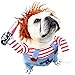 XehCaol Chucky Hundekostüme für Hunde Wig and Knife,Lustige Chucky Hundekleidung Puppe Halloween Cosplay Kostüm (S)