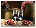 BANBERRY DESIGNS Grape Kitchen Decor - Wall Art with LED Lights - Canvas Print - 2 Wine Glasses with Grapes and Barrels Picture - Wine Barrels