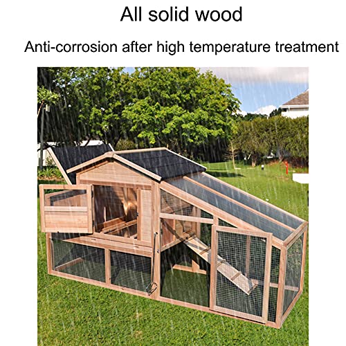 outdoor product Großer Holzkaninchenkäfig Hühnerstall Aus Holz, Doppellagiger Hinterhof-Geflügelkäfig Entenhaus Mit… – Bild 7
