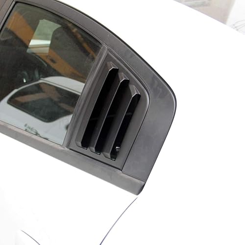 Miniatura 5 de Persianas laterales para ventana, rejillas de ventilación con forma de scoop, cubiertas protectoras de ABS para Dodge Charger 2011-2021 (Negro)