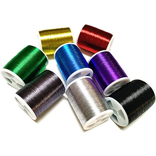 (8pcs*240yd) Kalavarma 240 Yards 220M Metallic Wrapping Thread for Fishing Rod Guide 8 Color - Thumbnail 5