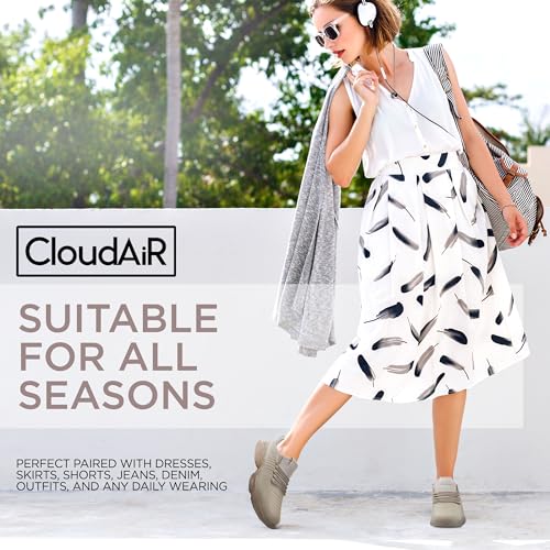 Image of CLOUDAIR Vesta Women's Sneakers: Casual Running, Walking Arch Support Shoes, Lightweight Slip-On Sock Design, Non-Slip Work Shoes for Women, Comfortable Air Cushioned Platform Sneakers