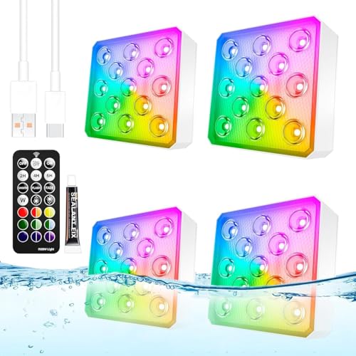 LOFTEK Rechargeable Pool Lights with Remote, 13 LEDs Waterproof Magnetic Underwater Light, 16 Color...