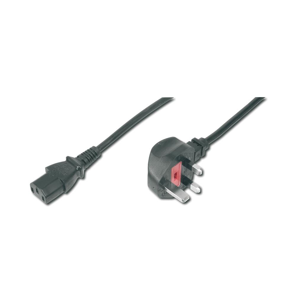 DIGITUS Mains connection cable - 1.8 m - BS 1363 90° to C13 - plug/socket - H05VV-F3G - 0.75 mm²