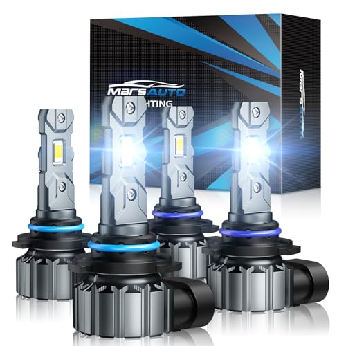 Marsauto 9005 9006 LED Bulbs Combo, 9005 9006 Fog Lights Bulb, 1:1 Mini Size Fanless, Plug and Play, Pack of 4
