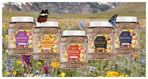 Bulk Wildflower Seed Shaker – Perennial Flower Seeds Mix To Plant Anywhere, By Geva Grow | 20 - Different Type Beautiful Perennial Wildflower Seeds Bulk 900,000+ Seeds, 1 Pound Tub #TOP3