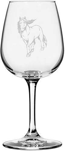 Miniatura 63 de Abaco Barb Body Horse - Copa de vino grabada multiusos (12.75 onzas)