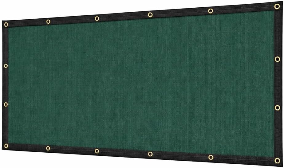 6x50FT Fence Privacy Screen, 160 GSM Outdoor Fencing Mesh Shade Net Cover 90% Blockage for Patio, Outdoor Backyard, Cable Zip Ties Included, Dark Green