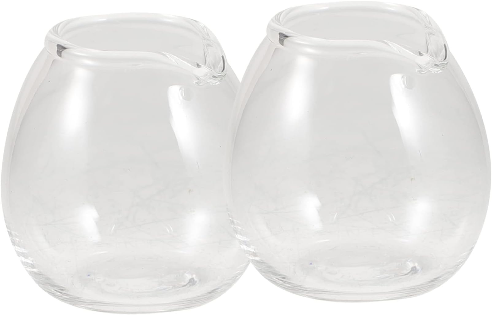 2pcs Mini Clear Glass Pitcher Transparent Coffee Pitcher with Spout for Sauces Dressings and Honey Compact Design for Home Use and Easy Pouring