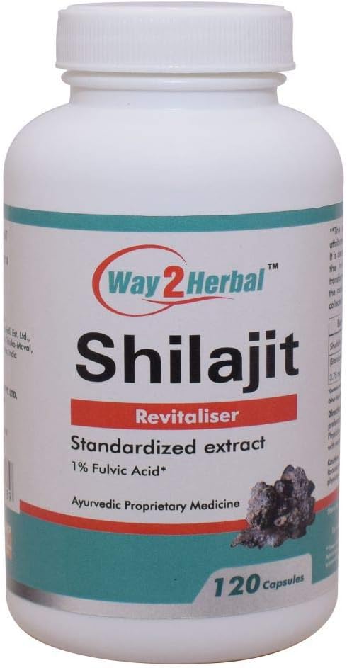 Way2Herbal Shilajit Capsules (120 Count Pack of 1)