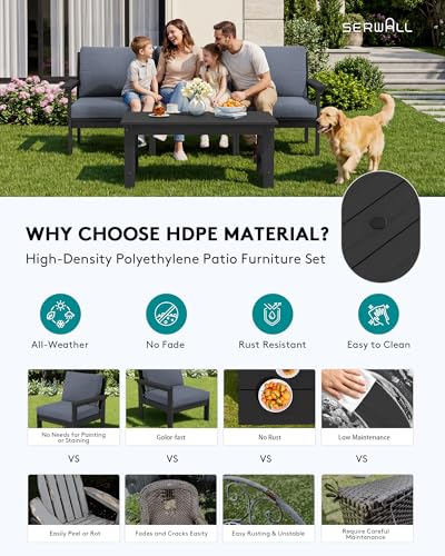 Image of SERWALL HDPE Outdoor Couch with Coffee Table