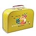 Produktbild Kinderkoffer Pappe 16 cm gelb mit Fuchs und Wunschname, Malkoffer Spielzeugkoffer Spielkoffer Puppenkoffer Pappkoffer