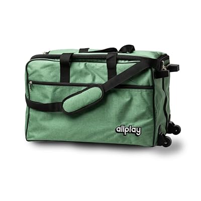 Allplay Rolling Board Game Bag - Fits 7 Standard Boxes - Suitcase/Backpack/Shoulder Strap/Carry Handle - Padded For Protection - Duffle Bag For Travel Or Game Night - Pocket For DND Accessories