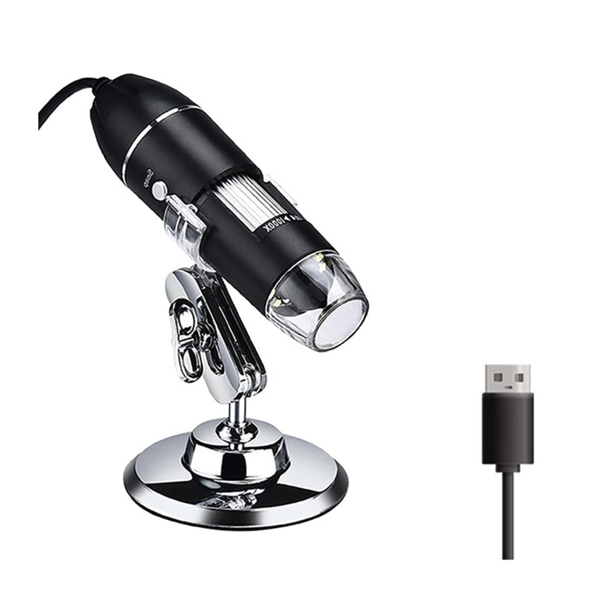 asdchZen Microscope Accessories Kit Slide Preparation Camer 1600X Usb Digital Microscope 8 Leds Electronic Microscope Zoom Camera Magnifier Microscope Accessories
