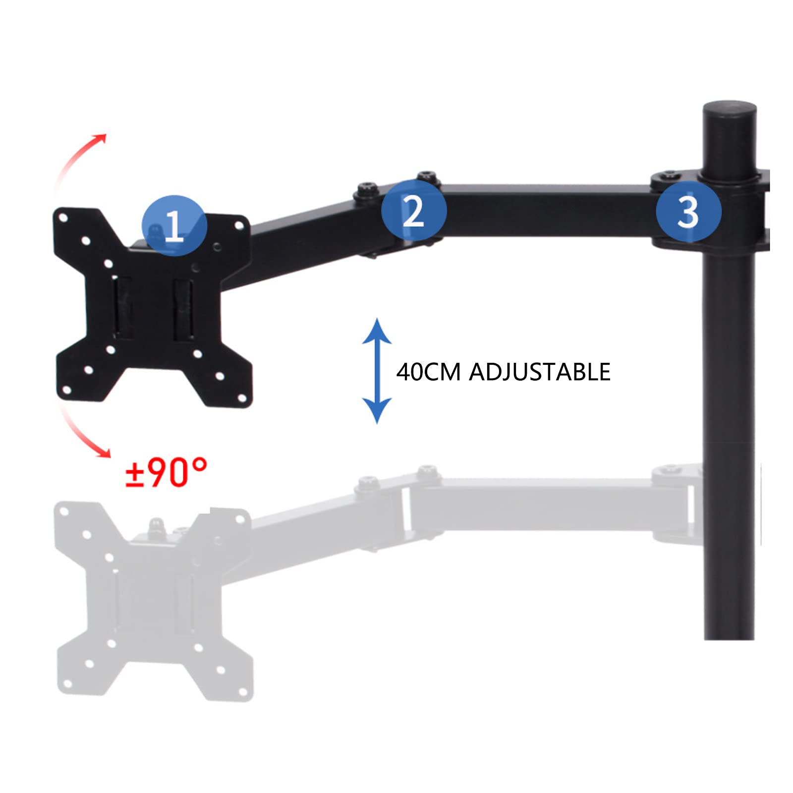 Supporto da scrivania per monitor LED e monitor LCD da 10-27 pollici 4 monitor braccio schermo pc regolabile in altezza inclinabile e girevole