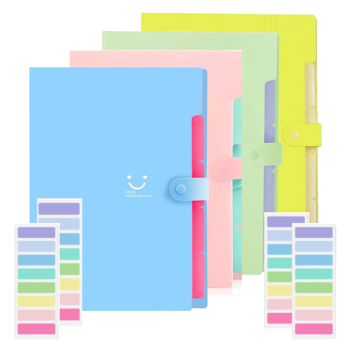 Corslet File Folders for Documents A4 Letter Size, Pack of 4 Certificate File Organiser Document Organizer Bag Expanding File Folder Portable File Organizer for School Office Supplies Document Folder