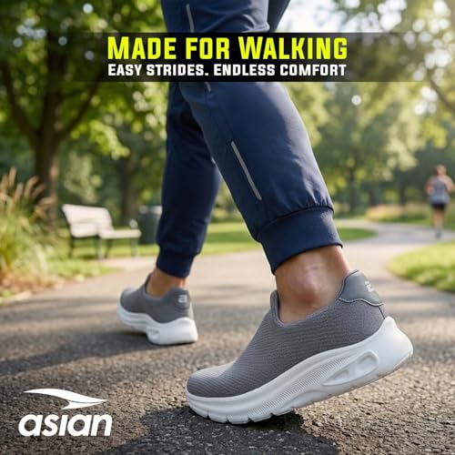 Image of ASIAN Wonderwalk-01 Men's Walking Shoes | Lightweight Slip-On Sneakers with Memory Foam Cushioning & Breathable Mesh Upper | Perfect for Walking, Office Wear, Travel & Daily Comfort