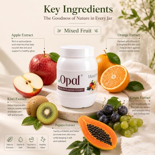 Image of OPAL Mixed Fruit Herbal All Purpose Cream for Deep Nourishing & Refreshing Moisturizing Cream - Hydrating & Revitalizing Skin Care Cream All Skin Types - 800gm