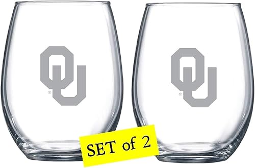 Miniatura 2 de Juego de 2 copas de vino o bebidas con logotipo de escarcha satinada grabada (Nebraska)