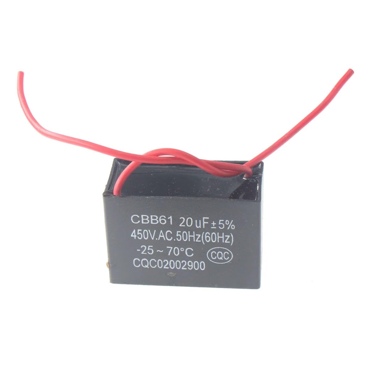 Condensateur de démarrage de ventilateur CBB61 450V, 5 pièces, 1uF 1.2uF 1.5uF 2.0uF 2.5uF 3.0uF 3.5uF 4.0uF 4.5uF 5.0uF 6.0uF 7.0uF 8.0uF 10uF 16uF 20uF(14UF)