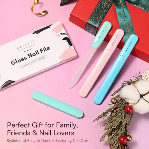 Makartt Lima de uñas de cristal – Lima de uñas de cristal para uñas naturales, lima de cristal reutilizable de doble cara con chorro de arena con estuche para dar forma y acabado liso, lima de uñas - imagen 5