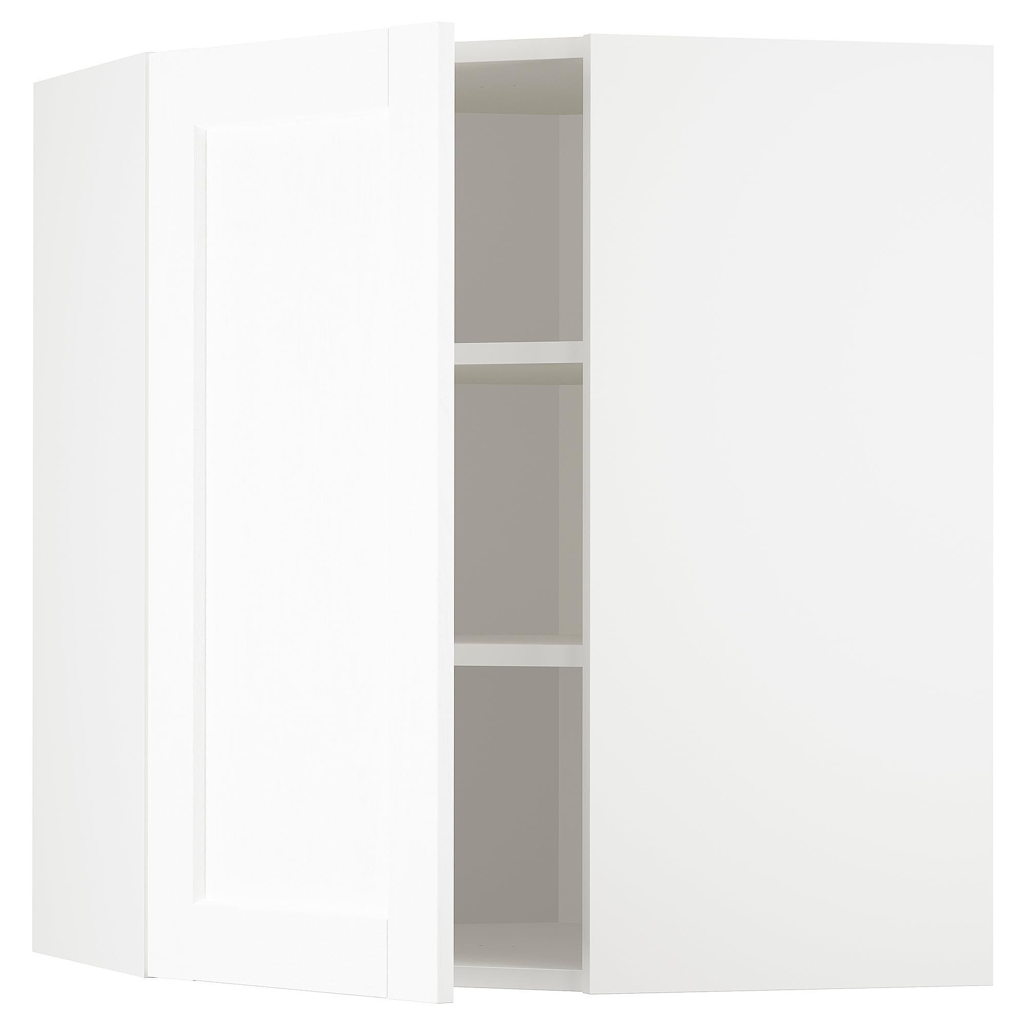 Meuble d'angle mural METOD blanc étagères cuisine 68x80 ProTuning