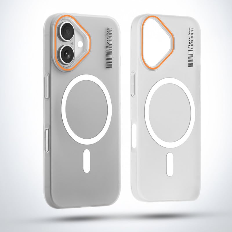 Image of Mr. Case Back Cover for iPhone 16 Sleek Frosted Translucent Back with Wireless Charging Support | Anti-Scratch Shockproof Phone Case - White