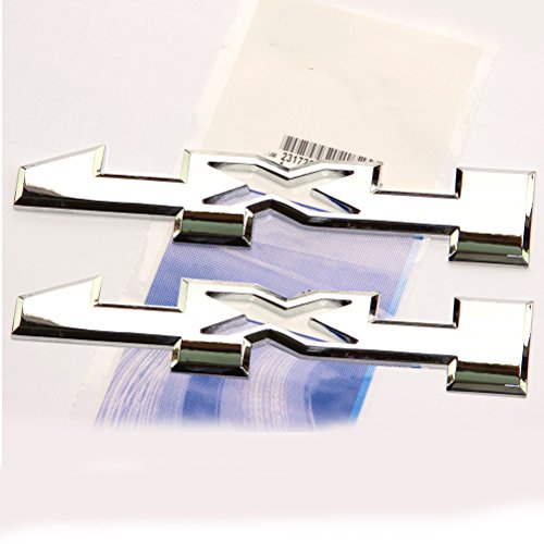 yoaoo 2pcs OEM 4 x 4 puerta emblema 4 x 4 placa 3d gm Silverado sierra 1500 2500HD 3500HD cromo Cover