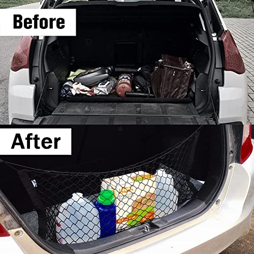 Zxbaers Adjustable Elastic Heavy Duty Cargo Net - Nylon Car Trunk Rear Cargo Organizer - For Car, Suv, Truck - Black #TOP4